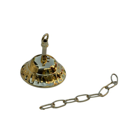 LAMPE MESSING MIT 3 SCHIRMEN GRÜN