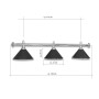LAMPE MESSING MIT 3 SCHIRMEN SCHWARZ