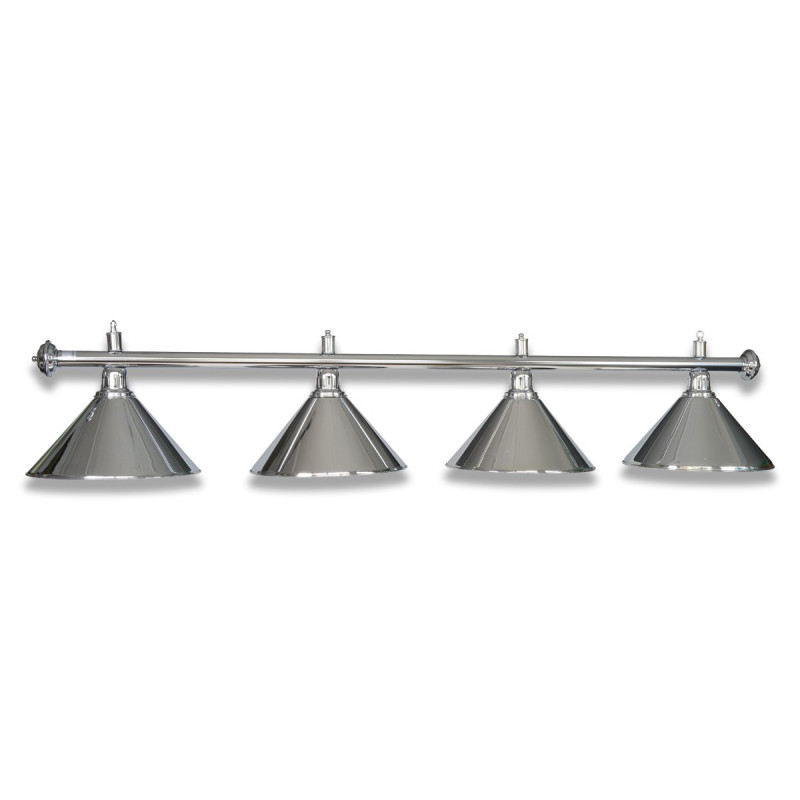 LAMPE CHROME AVEC 4 ABAT-JOUR CHROME