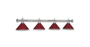 LAMPE CHROM MIT 4 SCHIRMEN BURGUNDY