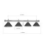 LAMPE CHROM MIT 4 SCHIRMEN BLAU