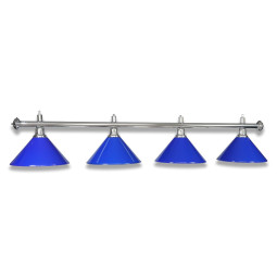 LAMPE CHROM MIT 4 SCHIRMEN BLAU