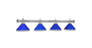 LAMPE CHROM MIT 4 SCHIRMEN BLAU
