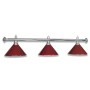LAMPE CHROM MIT 3 SCHIRMEN BURGUNDY