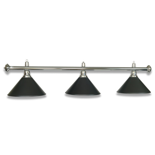 LAMPE CHROM MIT 3 SCHIRMEN SCHWARZ