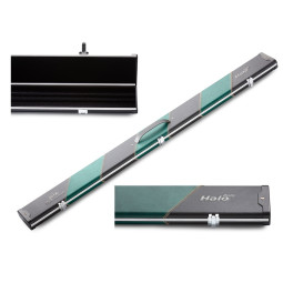 PERADON 3/4 Koffer für Snooker mit drei Fächern, schwarz-grün Kunstleder/Aluminium.