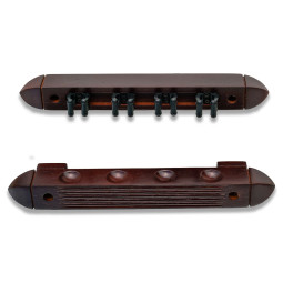 Einfacher Queuewandhalter für 4 Queues - Farbe Mahagoni.