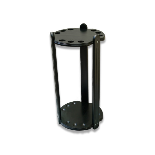 Queueständer aus Holz für 9 Queues. Schwarz.